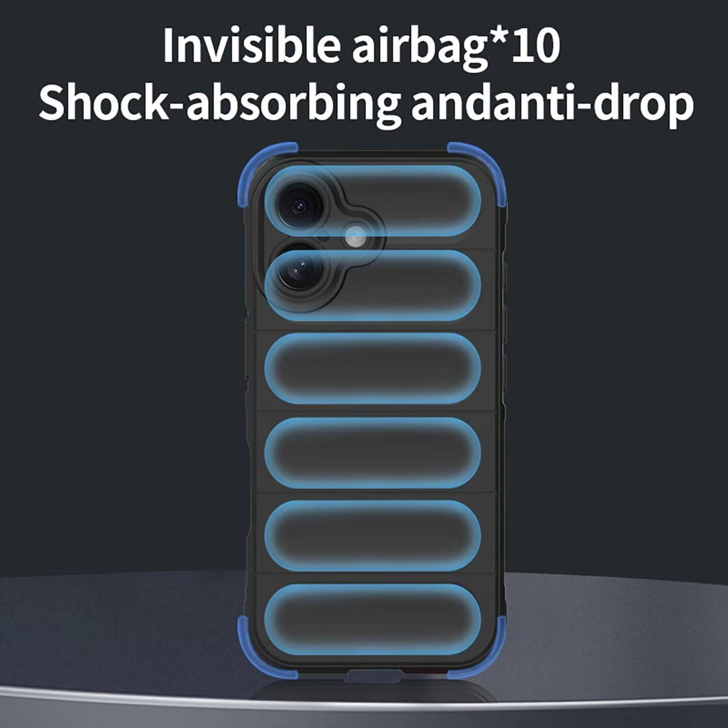 ILING Case for Motorola Edge 50 Neo, Shockproof Wave Pattern and Airbag Design Soft Liquid Silicone Skin Feel Frosted TPU Bumper Ultra-Thin Phone Case Cover (Green) - Black image number 5