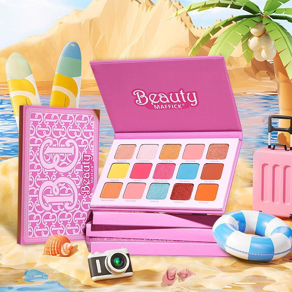 MAFFICK 15-Color Eyeshadow Palette- Matte & Shimmery Eyeshadow for High-Definition Eye Makeup: Waterproof, Sweat Resistant, & Long-Lasting (01) image number 3