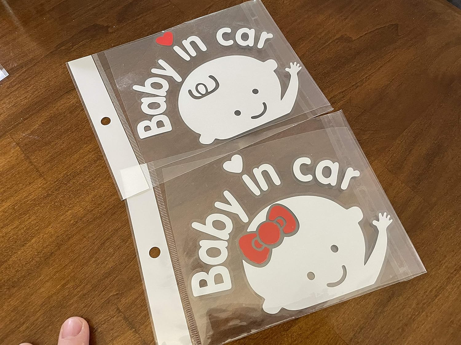 CM Wealth 2Packs - Baby in Car Sticker Decal Baby on Board Sign for Car Safety Sign Cute Baby in Car Waving Sticker (Boy+Girl) image number 6