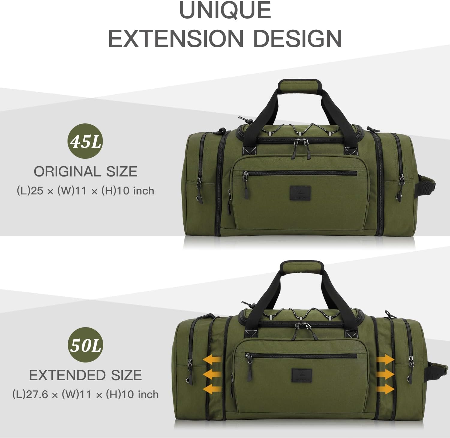 Laripwit Expandable Travel Bag Men'S Weekender Hand Luggage for Camping Sports