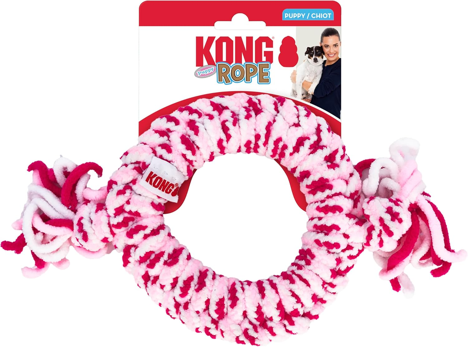 KONG Rope Ring Puppy Toy - Durable Chew Toy - for Medium Dogs (Assorted Colours)