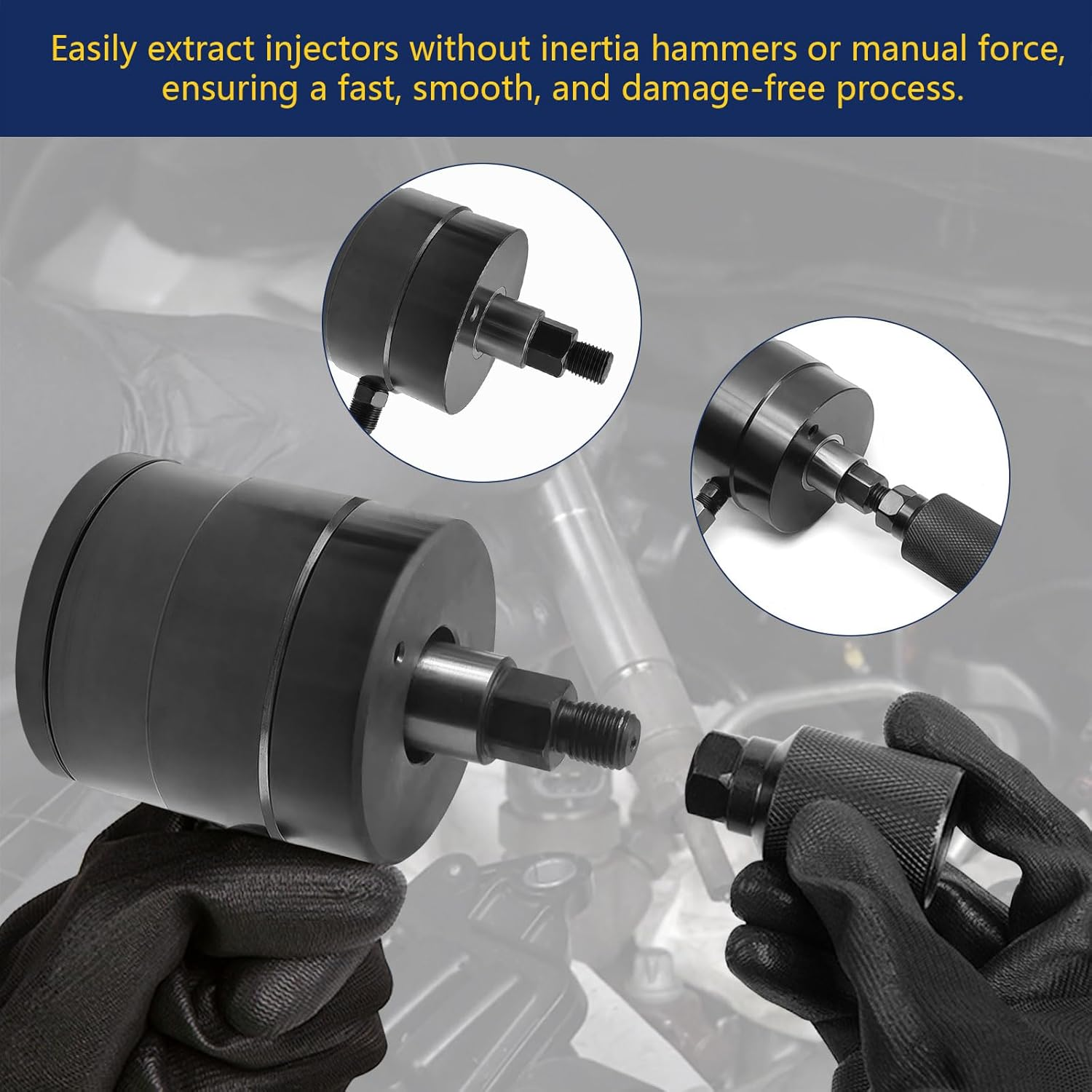 Diesel Mechanic Tools Pneumatic Puller Set for Injector Diesel Tools Pneumatic Injector Puller with Adapters, Pneumatic Diesel Injector Extractor Tool Diesel Injector Puller Set for Diesel Engines image number 5