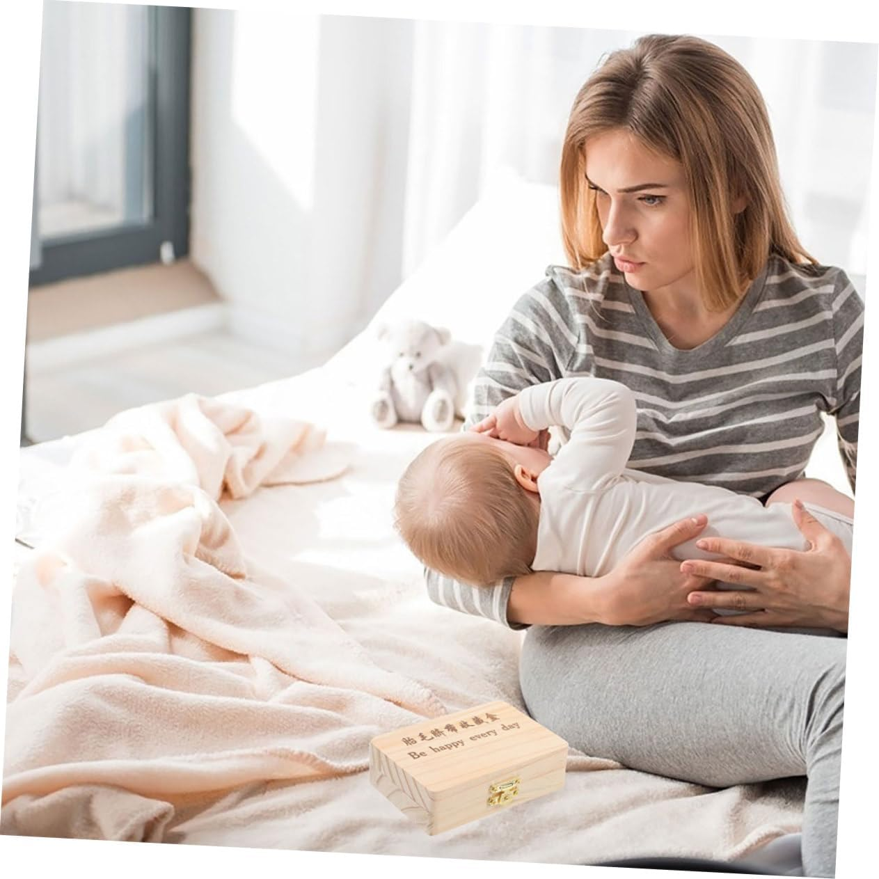 Kisangel First Haircut Keepsake Box Newborn Memory Organizer Fetal Hair Container image number 5