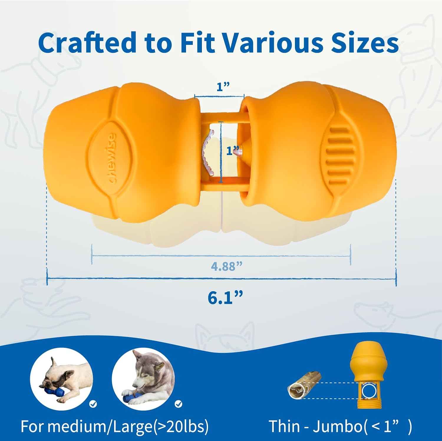 Chewise Bully Stick Holder for Dogs, Improved Dog Treats Holder, Ultimate Secure Heavy Duty, Bpa-Free Safety Device to Prevent Choking, Fits Various Bully Sticks and Dog Sizes