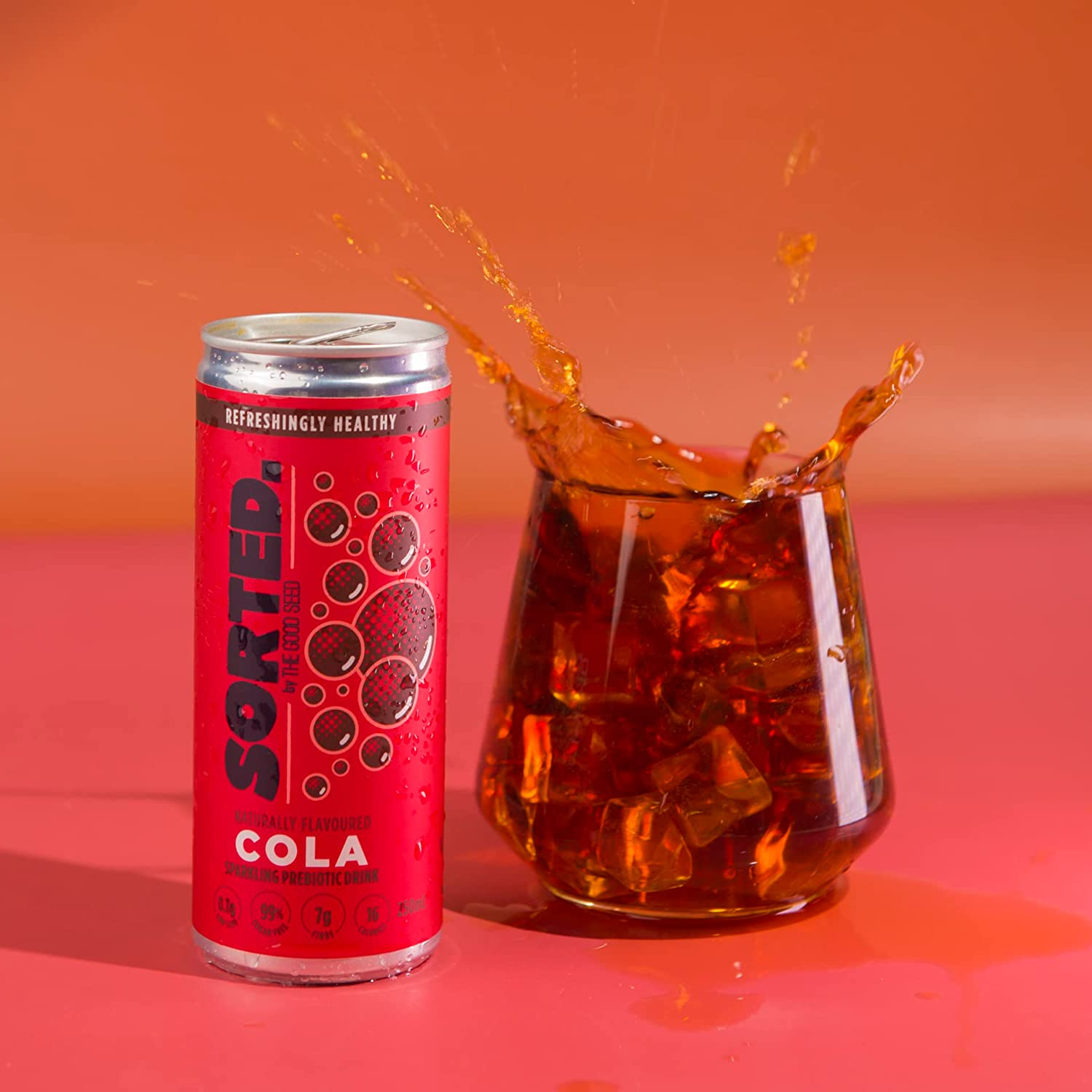 SORTED. Cola Prebiotic Soft Drink | Boosts Gut Health | High-Fibre, 99.9% Sugar-Free, Low Carb, Low Calories | 12X250Ml Cans image number 6