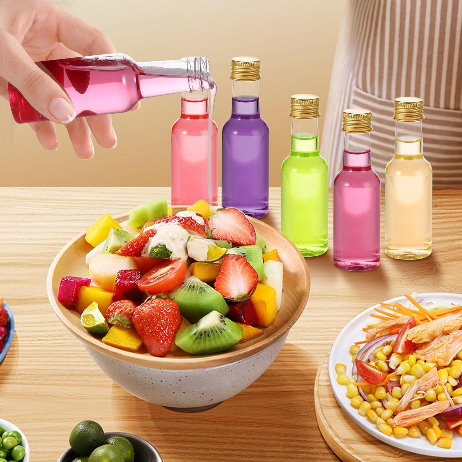 Small Liquor Bottles, Shooter Bottles, 65 Pcs Mini Liquor, 1.7Oz Each for Party Favors and Weddings