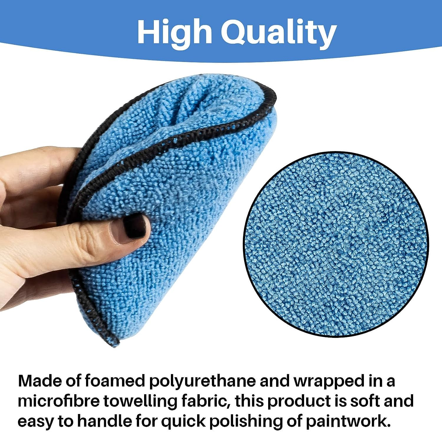 Sukh 12 Pack Microfiber Foam Car Wax Applicator Pad - Foam Applicator Pads Detailing round 4.72 Inch Polishing Sponges for Car Wax Applicator Pad round Blue - Yellow image number 4