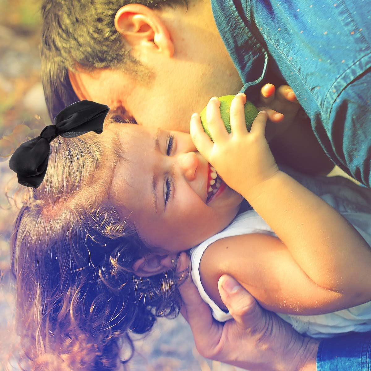 Hovebeaty Bow Hairband Soft Elastic Lace Bowknot Headband for Women and Girls, Perfect Hair Accessories for Party and Cosplay (Black) - Pink image number 3