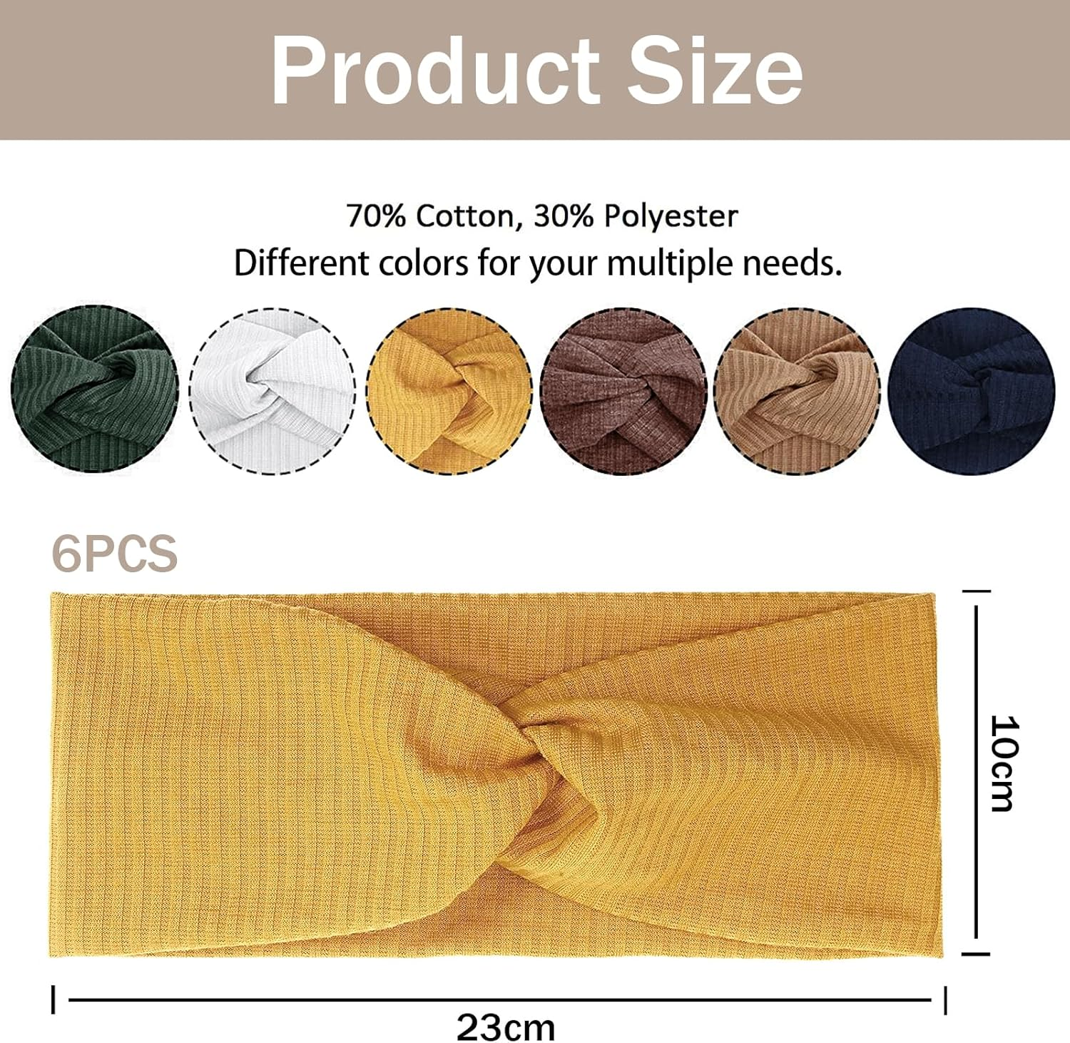 Nayyana 6 Pieces Headbands for Women Non-Slip Short Hair Running Sports Yoga Workout Elastic Hair Bands for Women Turban Hair Twist Hair Wrap for Girls image number 6