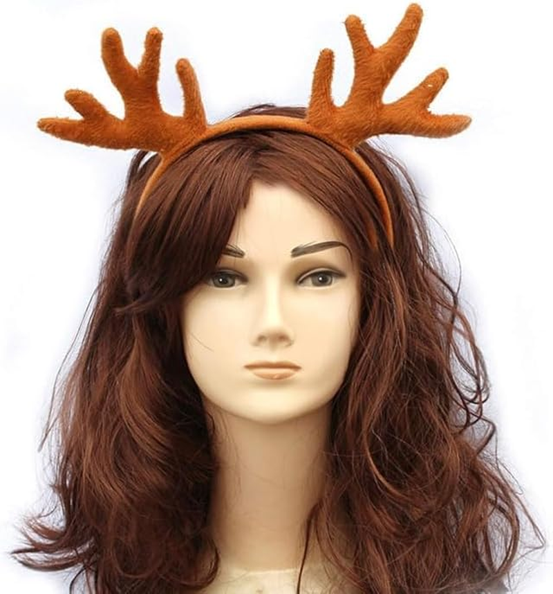 2Pcs Halloween Christmas Party Headbands Cute Reindeer Antlers Hairbands Hair Hoops Headpiece for Man Woman image number 3