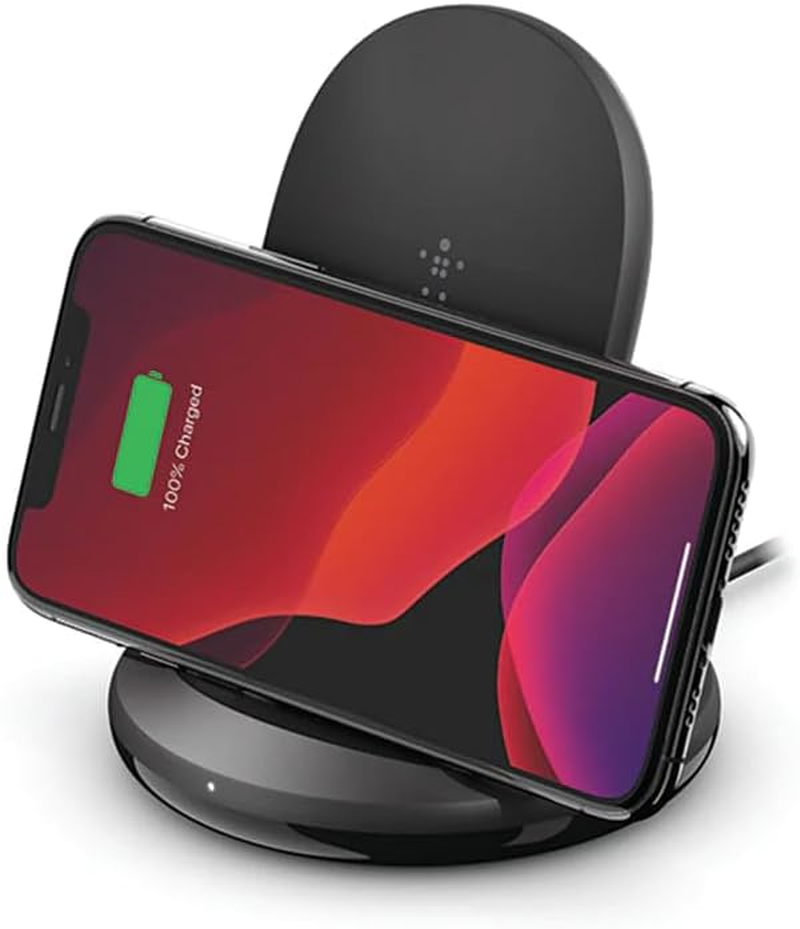 Belkin Boostcharge Fast Wireless Qi Charging Stand 15W, Black (WIB002AUBK) image number 1
