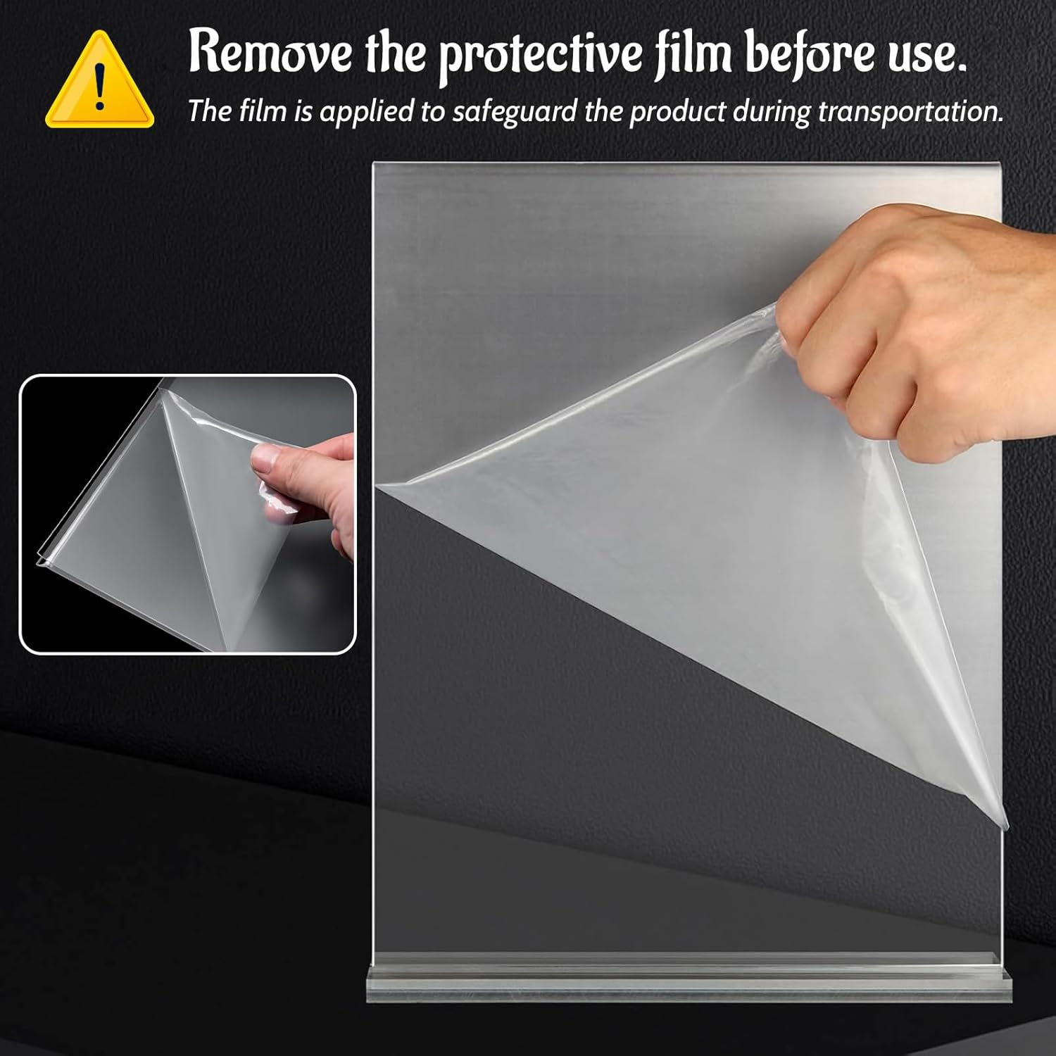 Viymgit A4 Acrylic Sign Holder, 4 Pack Clear Double-Side Table Perspex Display Stand, Plastic Vertical T-Shape Menu Poster Holder for Restaurant, Office, Exhibition, Store image number 3