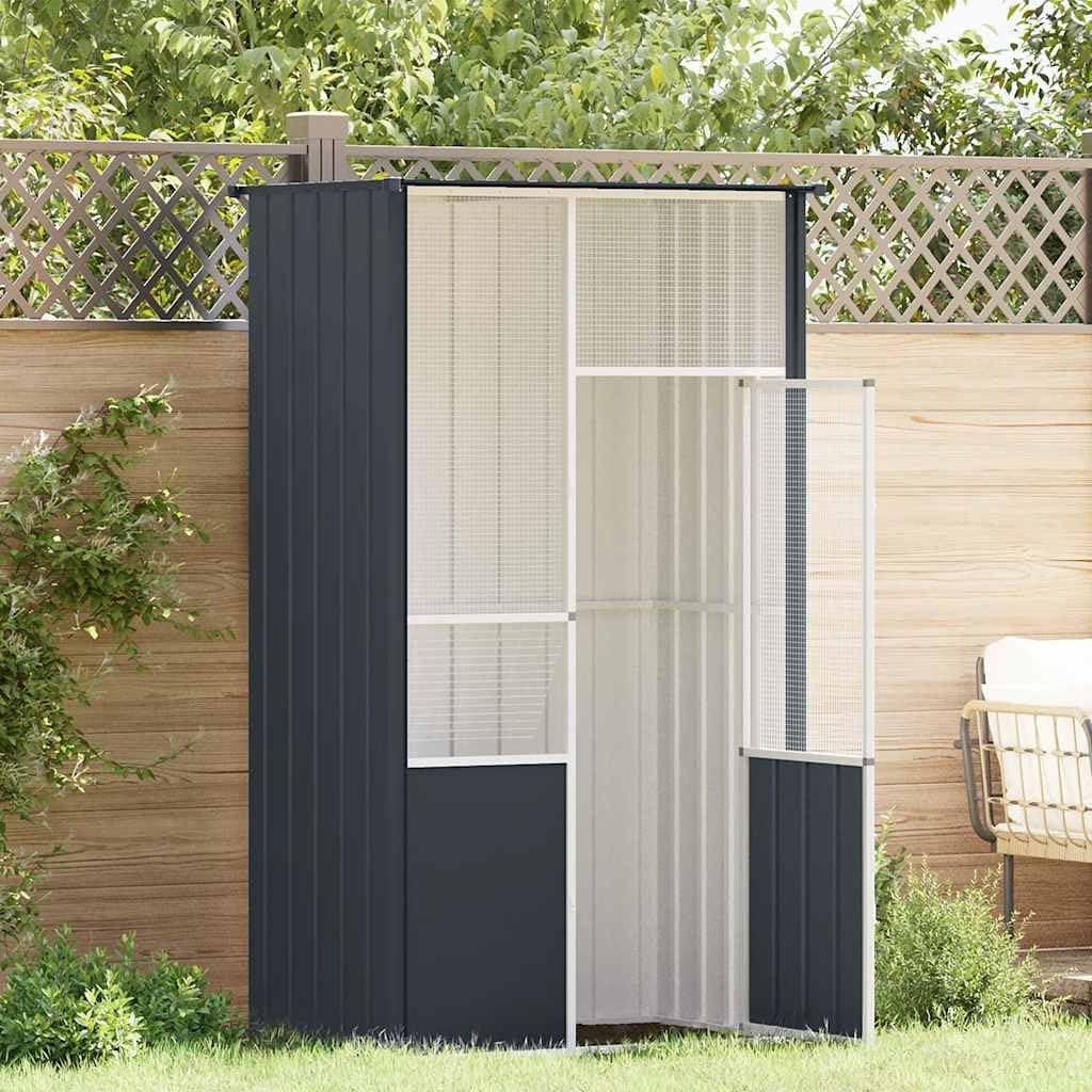 Bird Cage Anthracite 115X78X200 Cm Galvanised Steel Large Outdoor Aviary Home image number 6