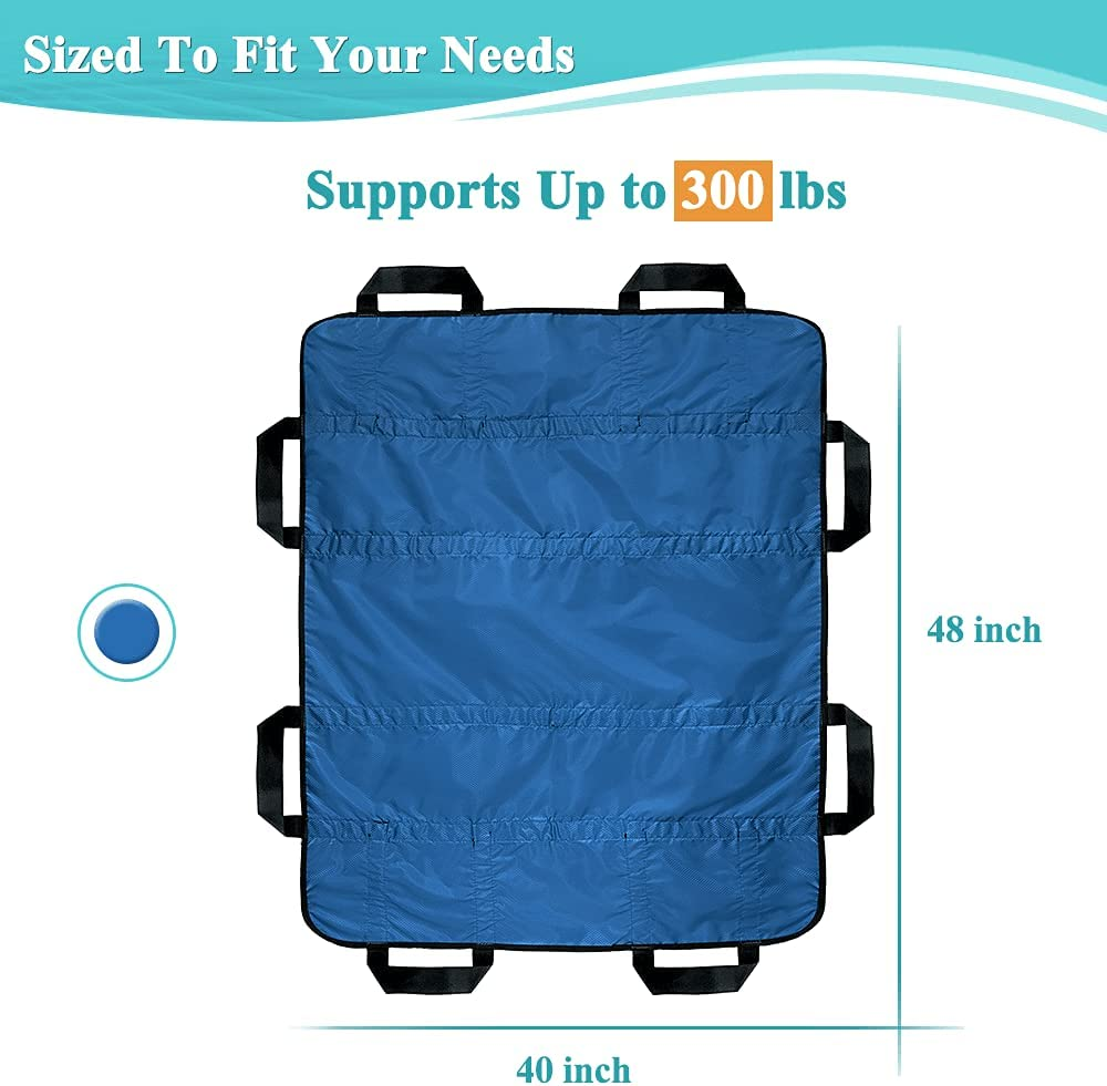 Positioning Bed Pad with Handles Hospital Sheets Transfer Board Belts Patient Lift Elderly Assistance Incontinence Mattress Sheets for Turning, Lifting, Repositioning Washable Underpads (48" X 40") image number 5