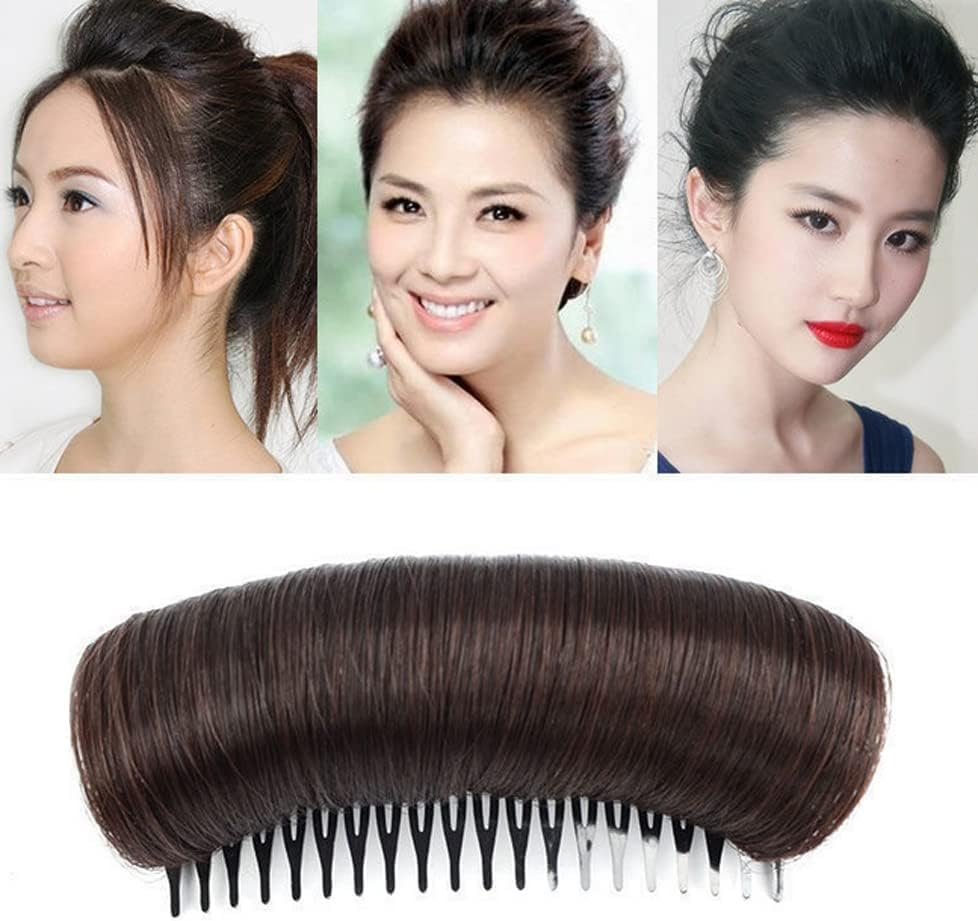 Hair Bun Invisible False Hair Clips, 4Pcs Women Volume Bump Inserts Bun False Clip, Invisible Hair Clip Bump It up Volume Hair Base Women Bump Fluffy Pad image number 5