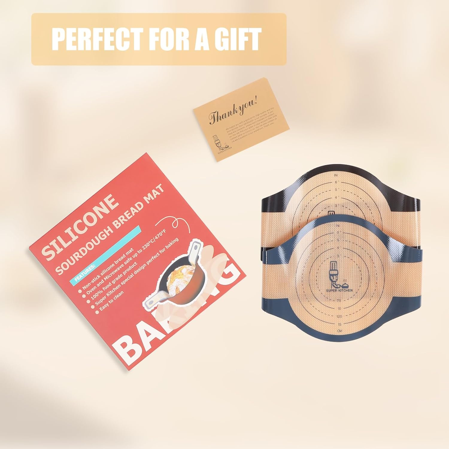 Folksy Super Kitchen 2 Pcs Extra Wider Silicone Bread Sling for Dutch Oven,Non-Stick Silicone Bread Baking Mat for Sourdough,Silicon Dough Lifter Liner with Longer Handles(22.6 * 8.3 Dark Gray,Black)&hellip;