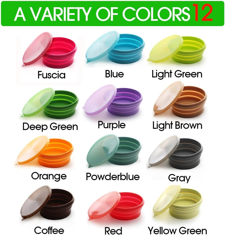 ME.FAN Silicone Collapsible Bowls - Silicone Folding Travel Bowl with Lids - Expandable Food Storage Containers Set - BPA Free, Portable, [27Oz] (2 Pack-Blue-Light Green) - 2 Pack-Powerblue-Deep Green image number 7