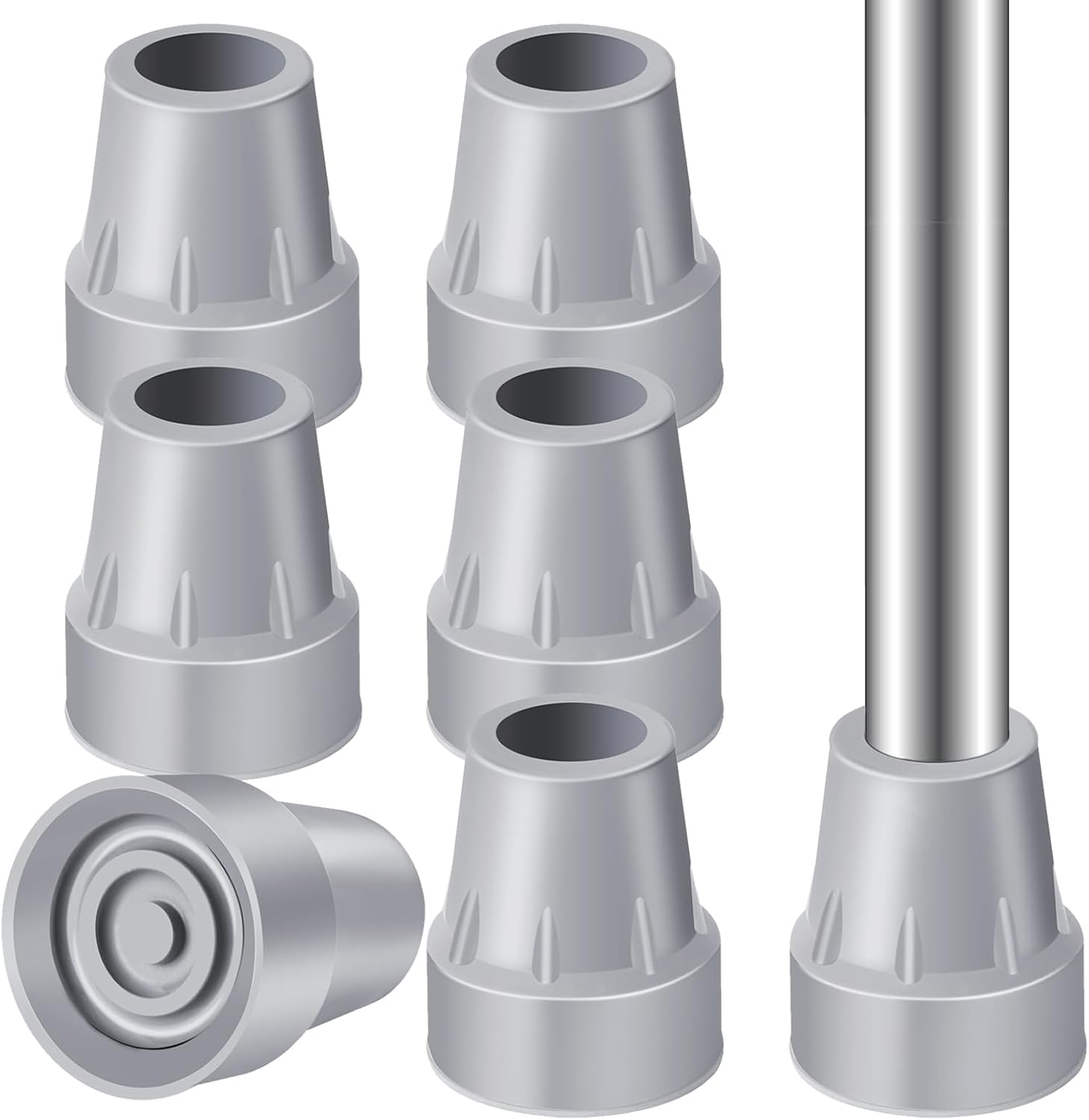 Crutch Tips, 4-Pack 7/8 Inch Upgrade Heavy Duty Rubber Crutch Accessories Replacement Rubber Cane Tips image number 2