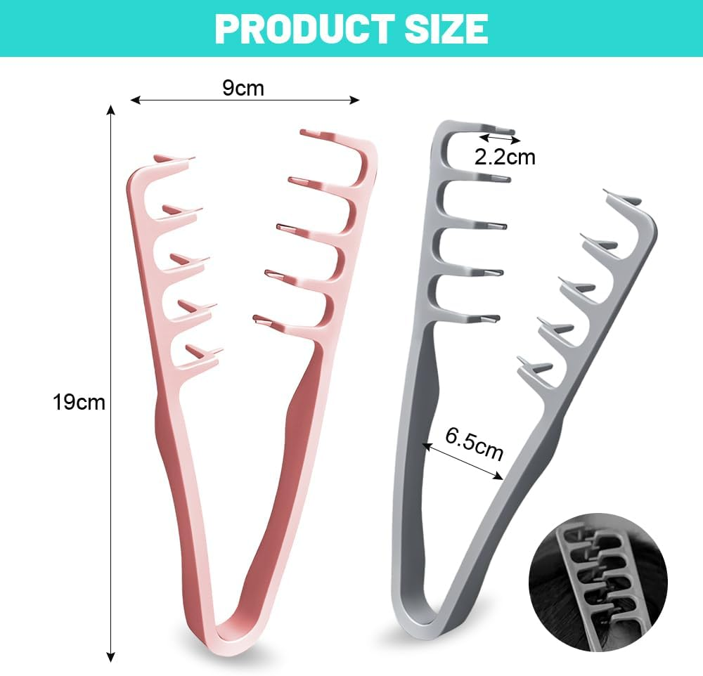 HMCEY 2 Texture Comb Structure, Wide Styling Comb for Men and Women, Hair Comb Hairdresser, Parting Comb, Coarse, Volume Comb Curls, Wave Comb Barber, Tooth Comb, Hair Comb Wide Tooth, Texturising image number 6