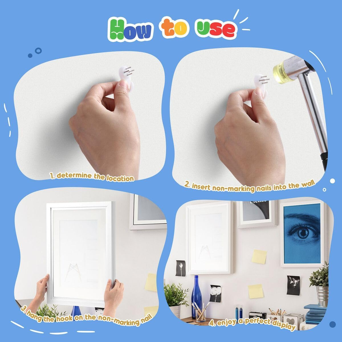 Luxsuite 4 Pack Kids Art Frames Wooden Artwork Frames White Front Opening Children Picture Storage Frame Wall Holds 50-150Pcs Horizontal and Vertical Picture Display for Crafts Art Projects Drawing 3D Artwork White image number 2