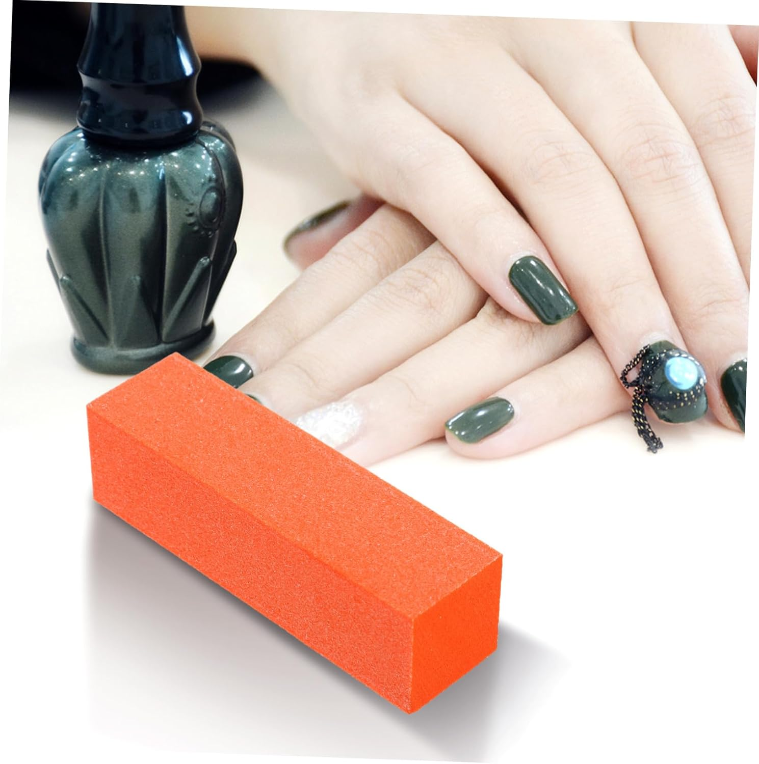 Gatuida 10Pcs Orange High-Elasticity Sponge Nail Buffer Blocks Dual-Sided Manicure Files Nail Grinding and Sanding Blocks For image number 3