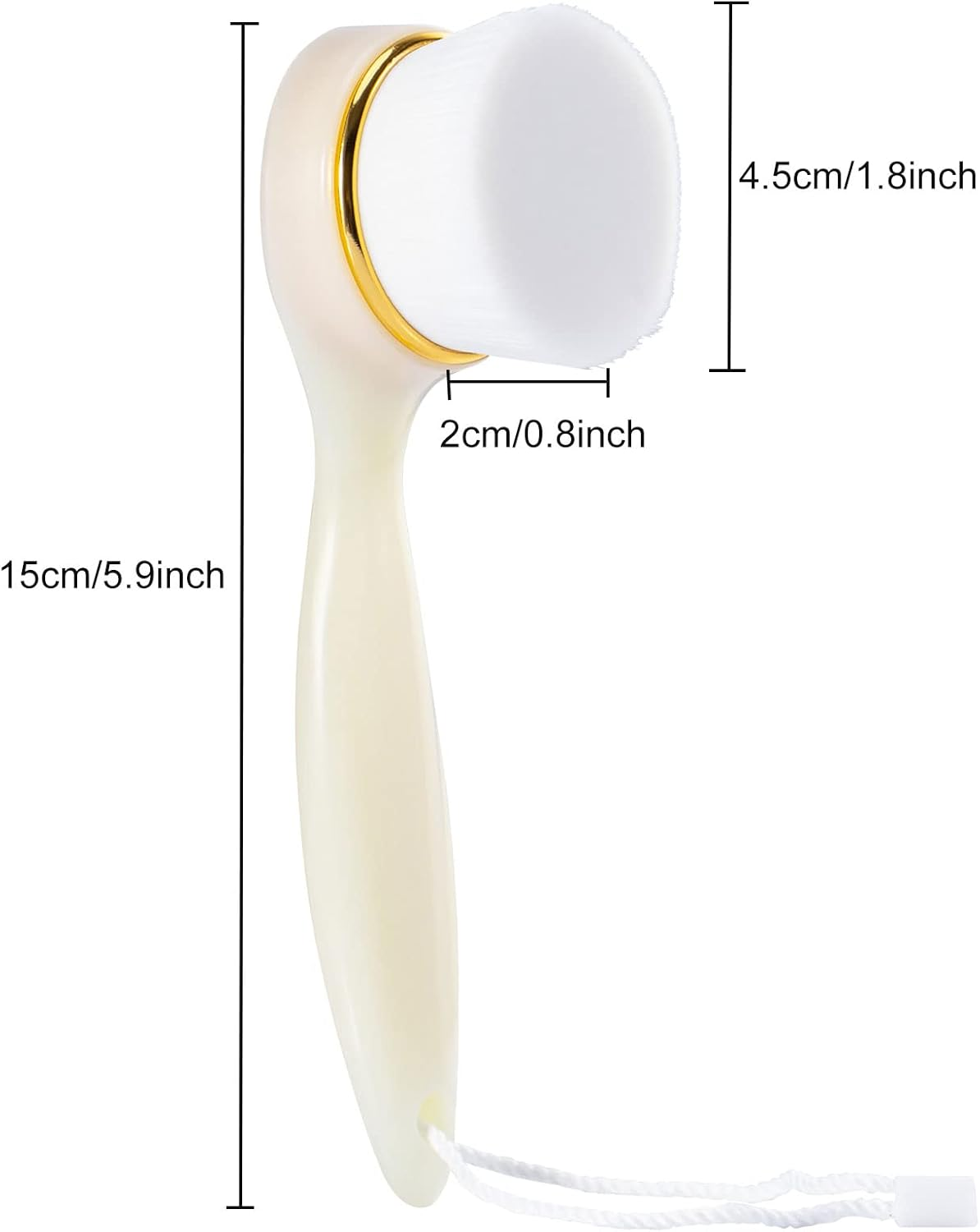 Beomeen 2 Pack Soft Bristle Facial Cleansing Brush for Deep Pore Cleaning, Face Exfoliating Scrub Brush for Face Cleansing Skincare Massaging - Pink And Off White image number 2