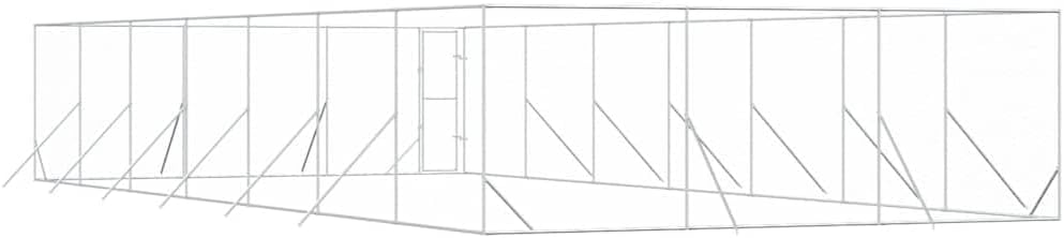 Outdoor Dog Kennel Silver 6X14X2 M Galvanised Steel Pet Shelter Large Enclosure image number 4