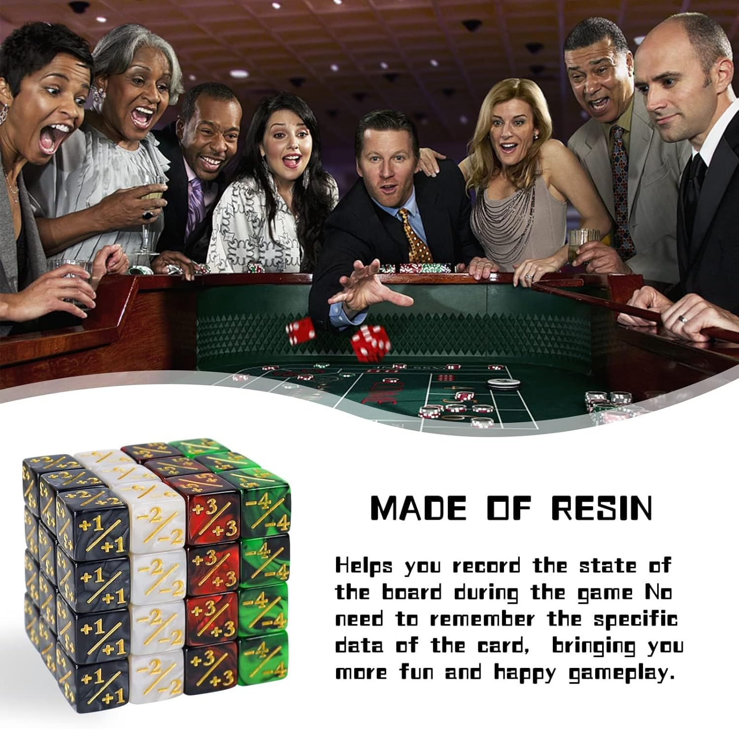 48 Pieces MTG Dice Counters Token Dice, Magic the Gathering Glitter Sparkle Dice, Loyalty Dice Starry Marble D6 Dice Cube Compatible with MTG, CCG, Card Gaming Accessory, 4 Colors