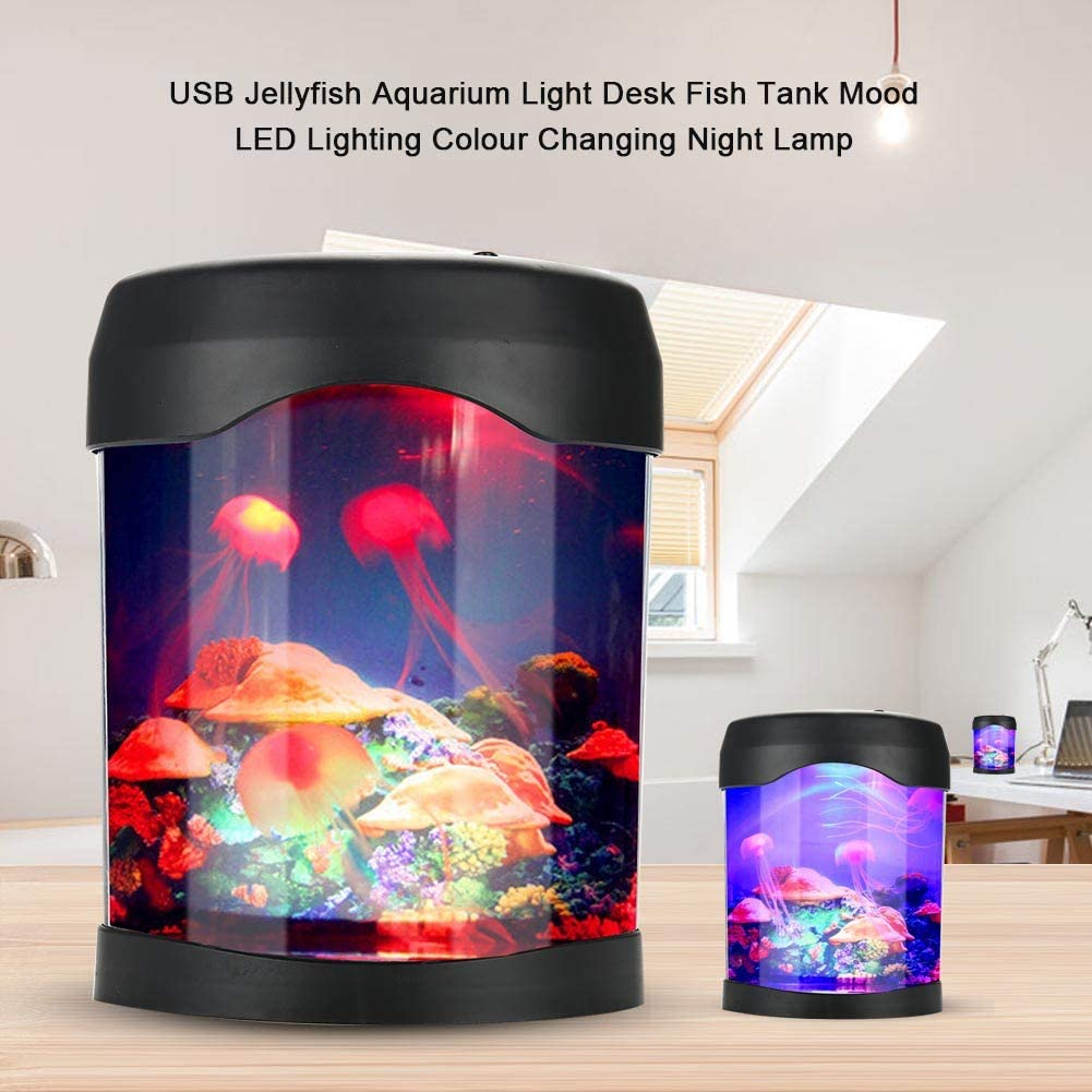 Gift Mini Fish Tank, Desk Aquarium, for Office Desk Bedroom Bar Home image number 4
