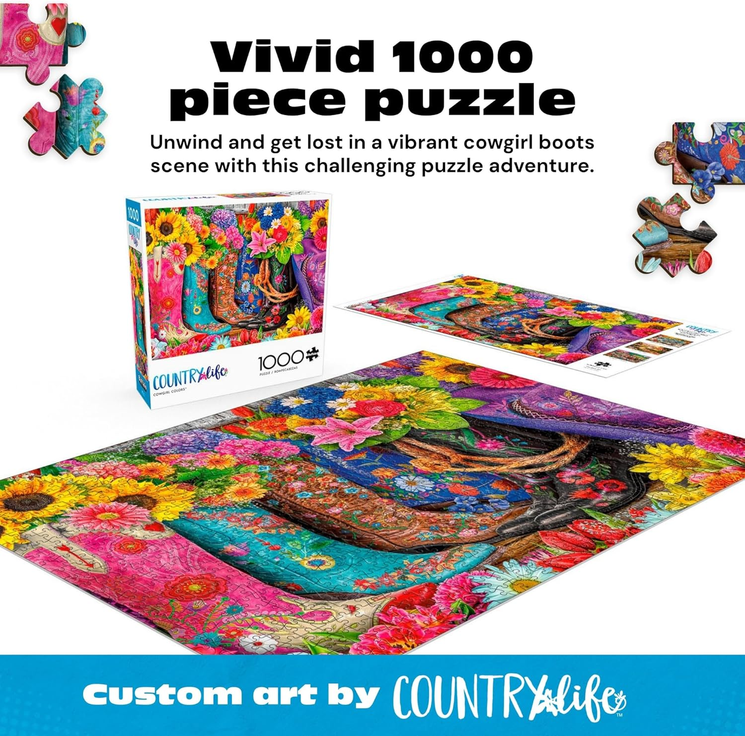 Buffalo Games - Cowgirl Colors - 1000 Piece Jigsaw Puzzle image number 6