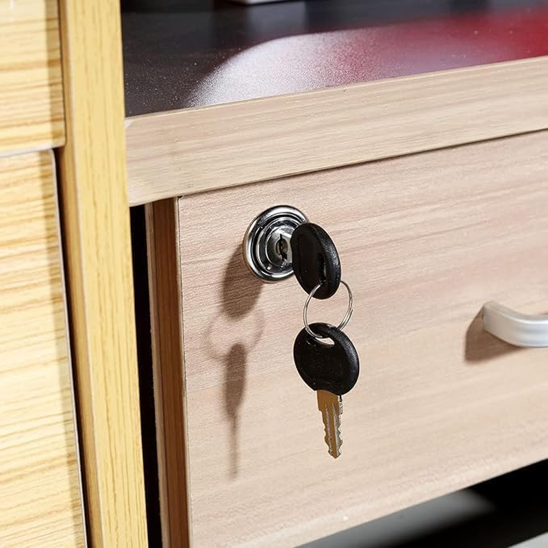 2 Packs of Drawer Locks, Cabinet, Mailbox Locks with Different Keys, 22Mm Cylinder Deadbolt, Desk with 4 Keys, Furniture for Furniture Cabinets, Wardrobes, Desks, Etc. image number 1