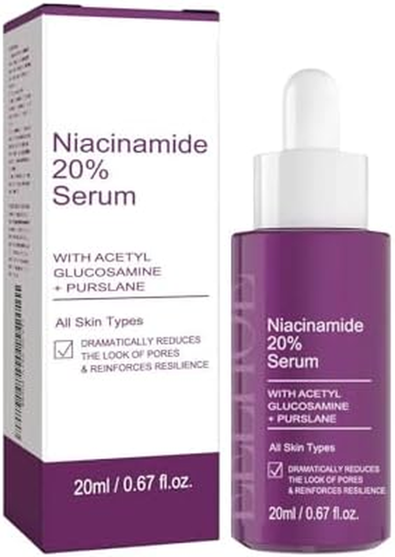 Niacinamide 20% Serum, Deeply Nourishes, Shrinks Pores, Spot-Lightening Skin Care Essence, Whitening and Brightening, Anti-Aging Serum for Face, Reduce Fine Lines, for All Skin Types (1Pcs)