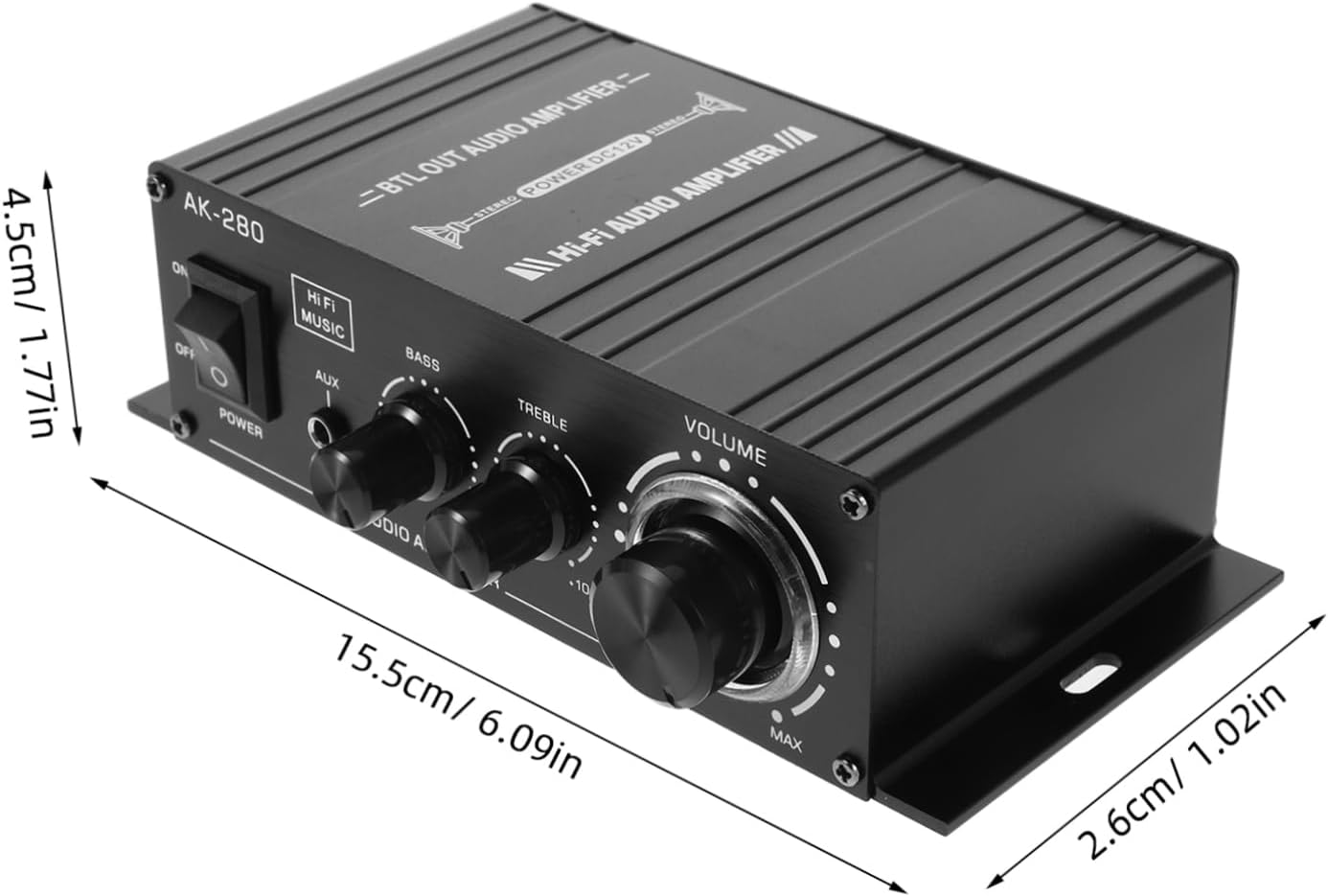 BELLIFFY Portable Car Amplifier Mini Power Amplifier for Motorcycle and Computer Compact Audio Amp Speaker for Home Use image number 1