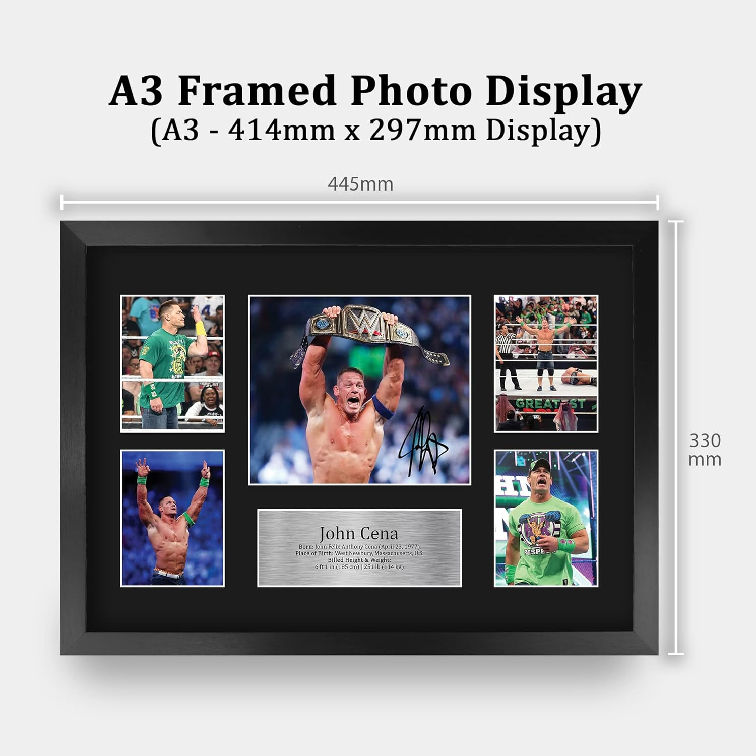 HWC Trading FR A3 John Cena Wrestling Gifts Printed Signed Autograph Picture for WWE & WWF Memorabilia Fans - A3 Framed image number 4