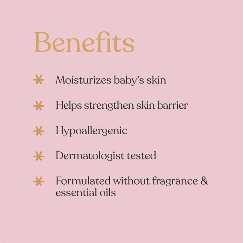 ELLAOLA Soothing Baby Lotion for Dry, Eczema Prone & Sensitive Skin with Jojoba Oil + Squalane - Moisturizing, Nourishing Lotion for Newborns, Babies & Kids, Fragrance Free | 7.8 Fl. Oz. image number 4