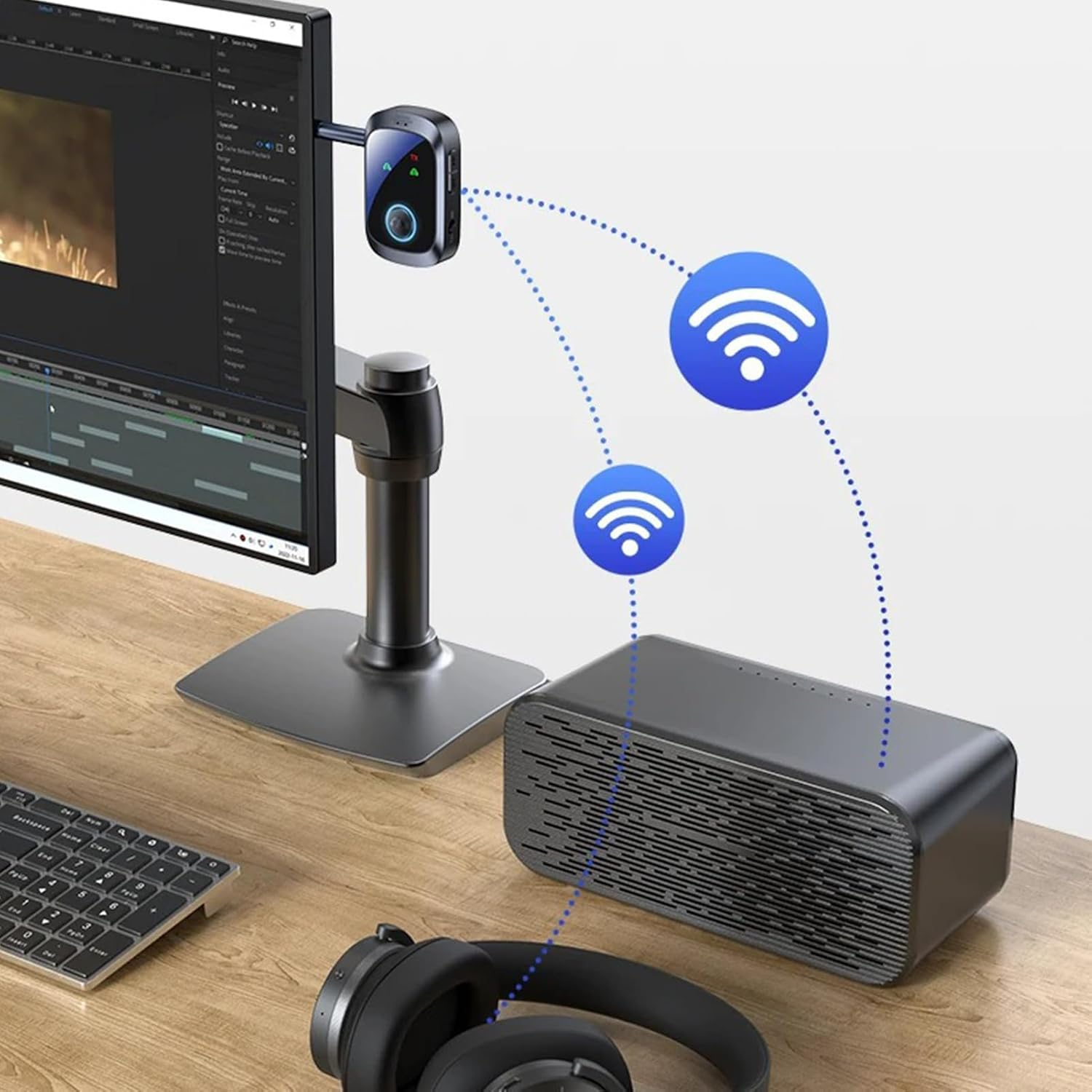 Wireless Adapter,2-In-1 Airplane Wireless Adapter | Hifi Stereo 2 in 1 Double Connection Multipoint for Game Consoles Tvs Gym Equipment Airplane Pc Car Home Music Headphones Speakers image number 1