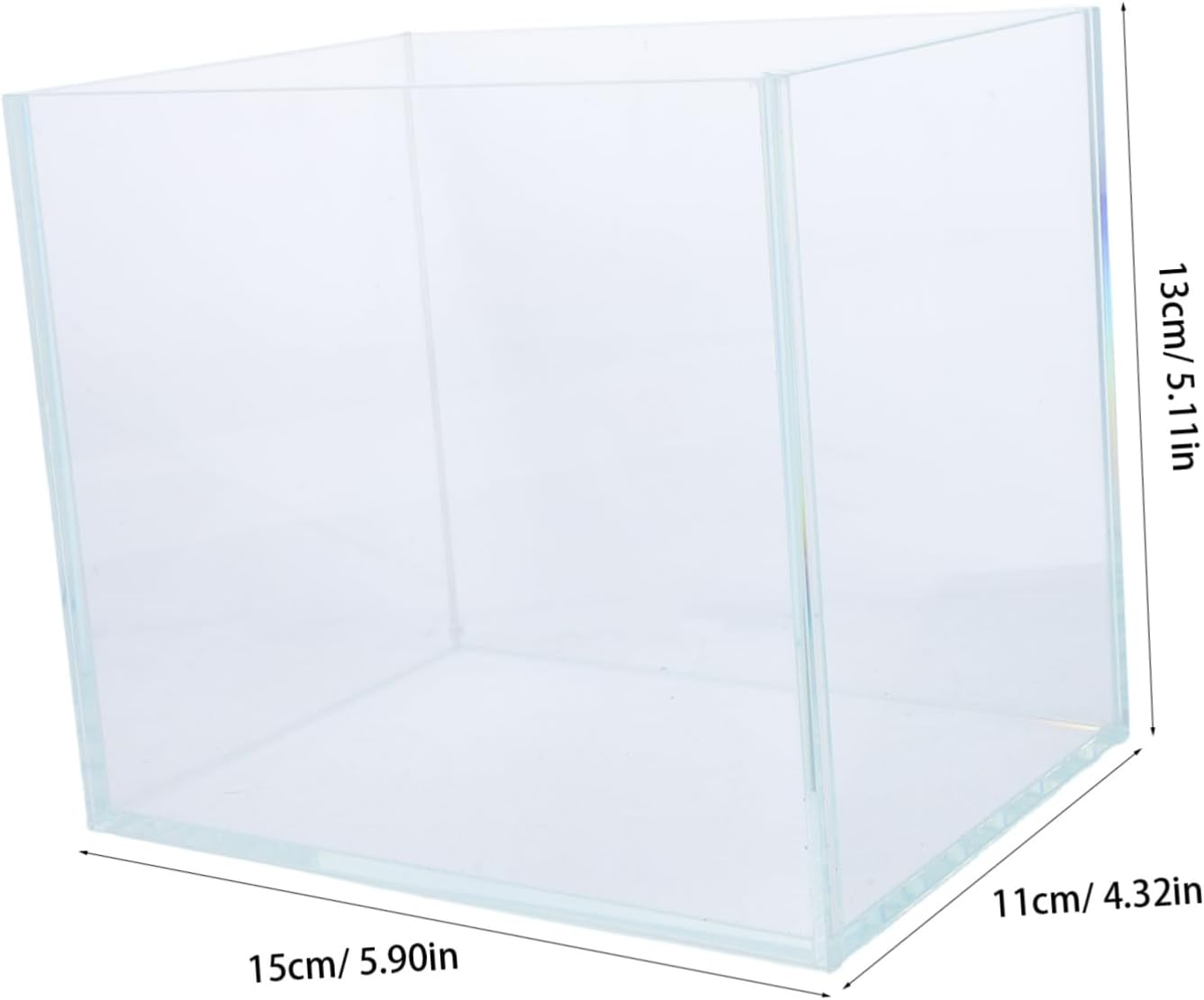 Yardwe Mini Glass Fish Tank for Betta Fish with Clear View Compact Desktop Aquarium for Low Maintenance for Office Home Aquatic Plants and Pets image number 6