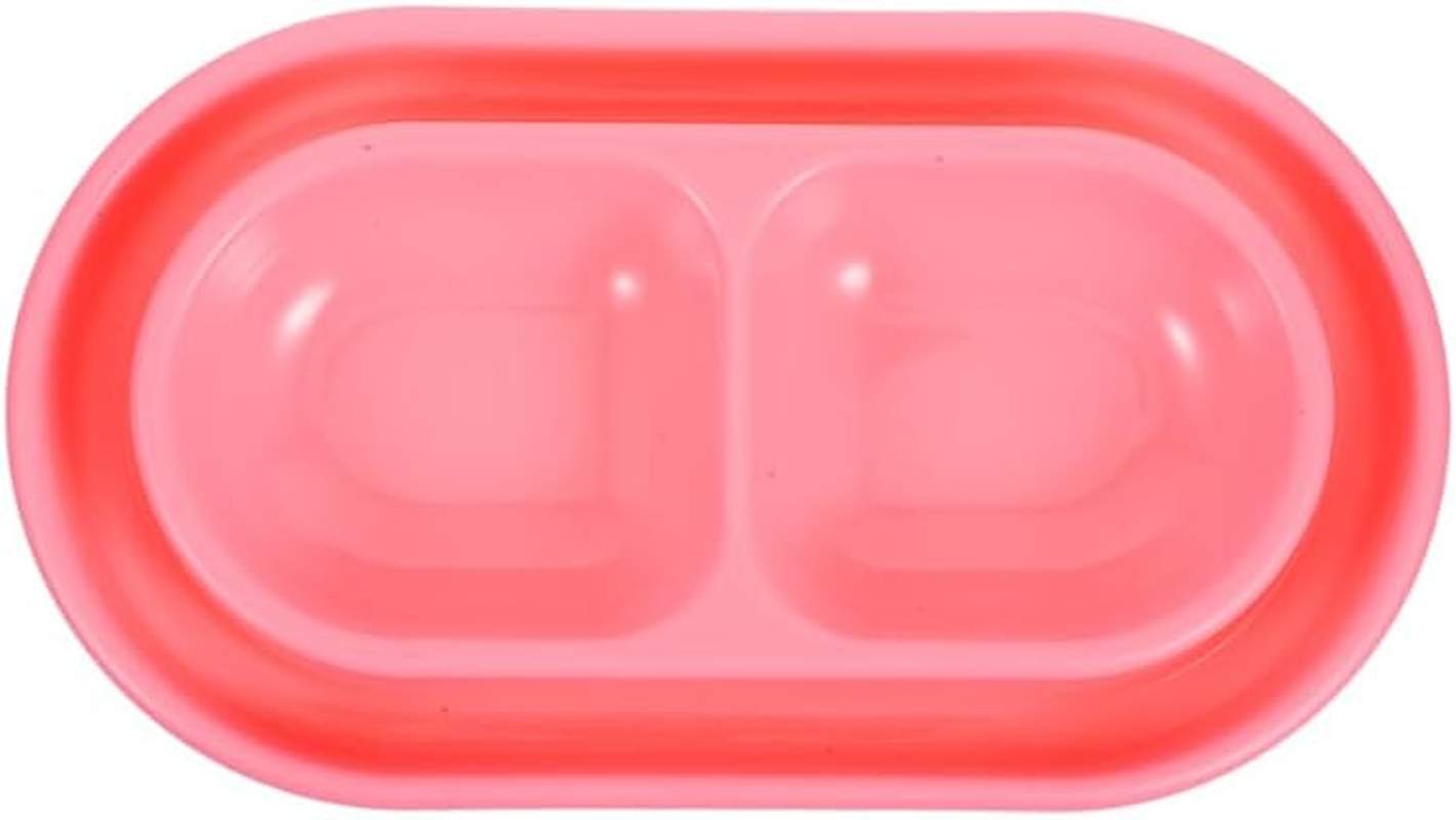 VANZACK PET Feeding Bowls Double Ant-Proof Cat Dog Water Dish Outdoor Dual Compartment Feeder Grey for Small Dogs