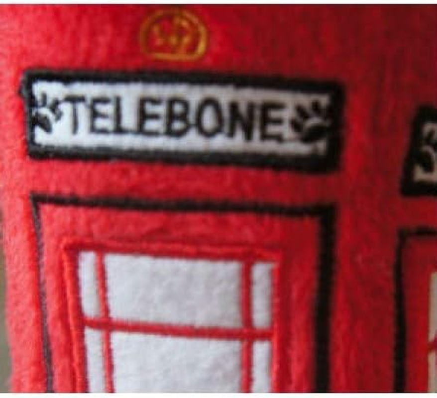 Petlondon British Red Telephone Box Plush Dog and Puppy Toy 6" with Squeaker, Cute Fun London Landmark Telebone UK Dog Interactive Toy image number 3