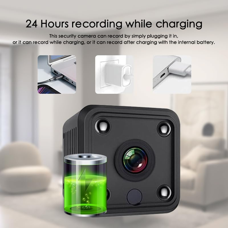 Leona Co Mini Wifi Camera 1080P HD &ndash; Small Wireless Security Cam with Night Vision, Motion Detection, App Control &ndash; Indoor Surveillance Camera for Pets, Baby, Elderly, Office, Remote Monitoring image number 2