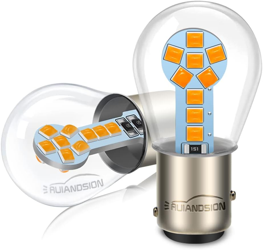 Ruiandsion 2Pcs 1157 BAY15D LED Bulb Red 2057 7508 12V Replacement for Car Brake Rear Stop Tail Lights,Non-Polarity