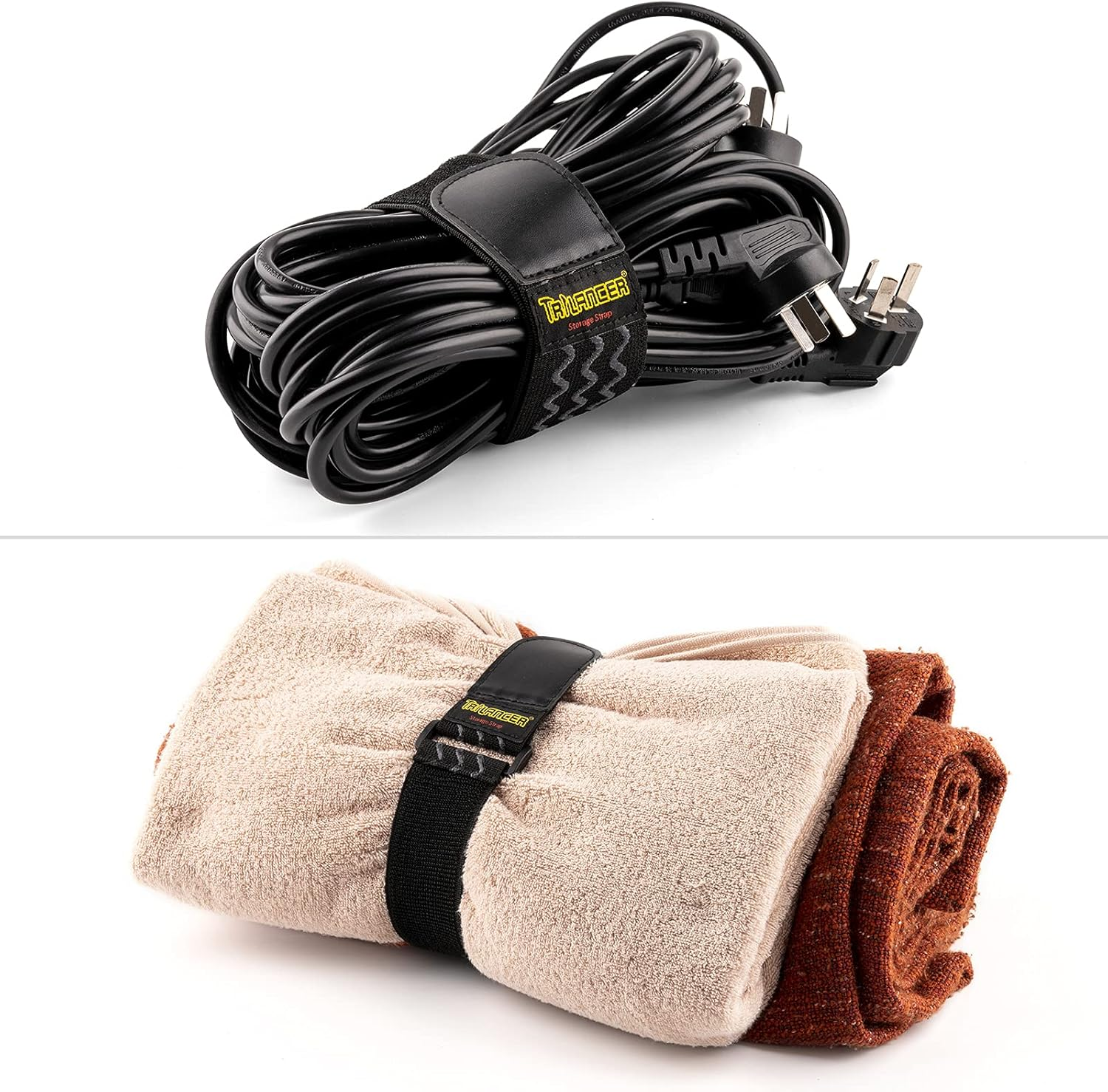 Trilancer Elastic Cinch Straps with Anti-Slip Strips, 61 Cm X 5 Cm(4 Pack) Multipurpose Hook and Loop Bundling Straps for Hose, Cords, Bike, Luggage, Camping, Yoga Mats image number 3