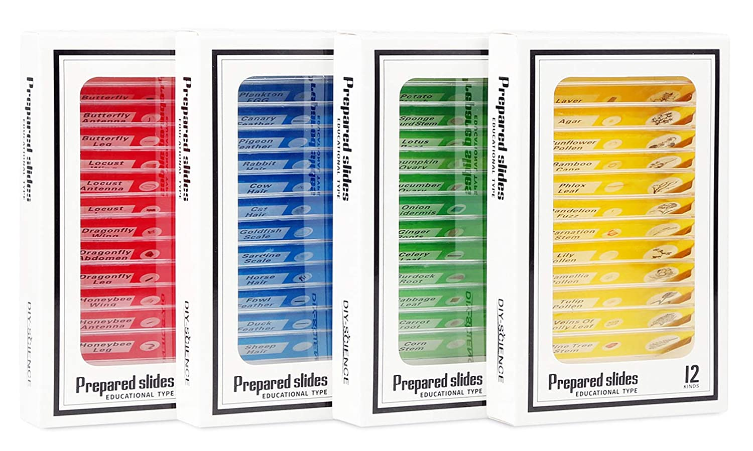 48 Prepared Microscope Slides Set of Animals Insects Plants Flowers, Biological Learning Resource Specimens for Kids Beginner Classroom Basic Science Education image number 6