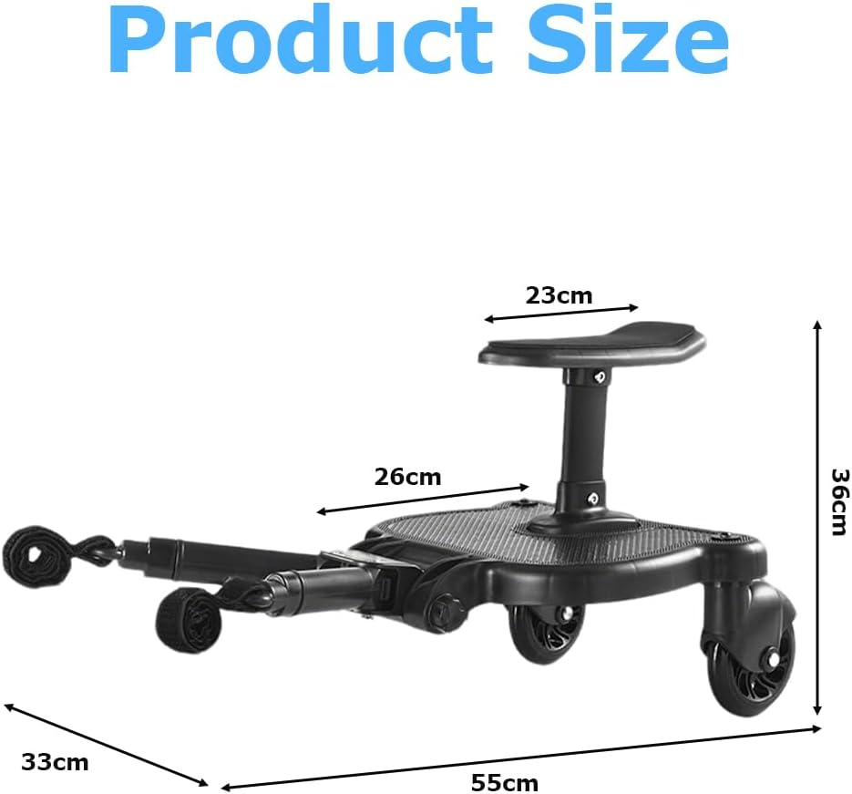 Stroller Board,2-In-1 Stroller Assist Pedal,Buggy Board,Baby Carriage Attachment,Prams Standing Board, Buggy Small Tail Car,For Toddler to Ride,Sit and Stand image number 4