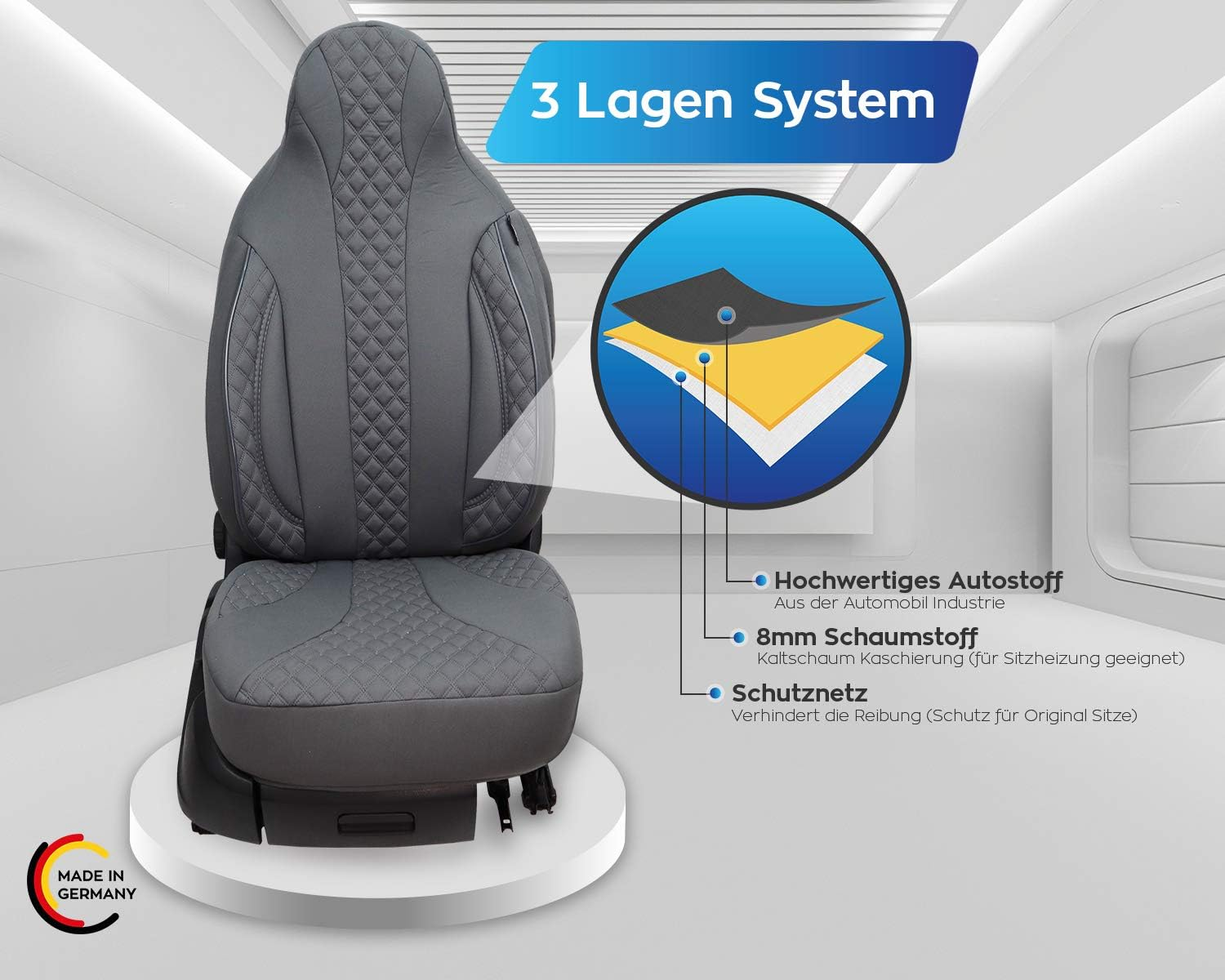 BREMER SITZBEZ&Uuml;GE Seat Covers Compatible with Seat MII Driver and Passenger from 2011, Colour Number: PL409 image number 3