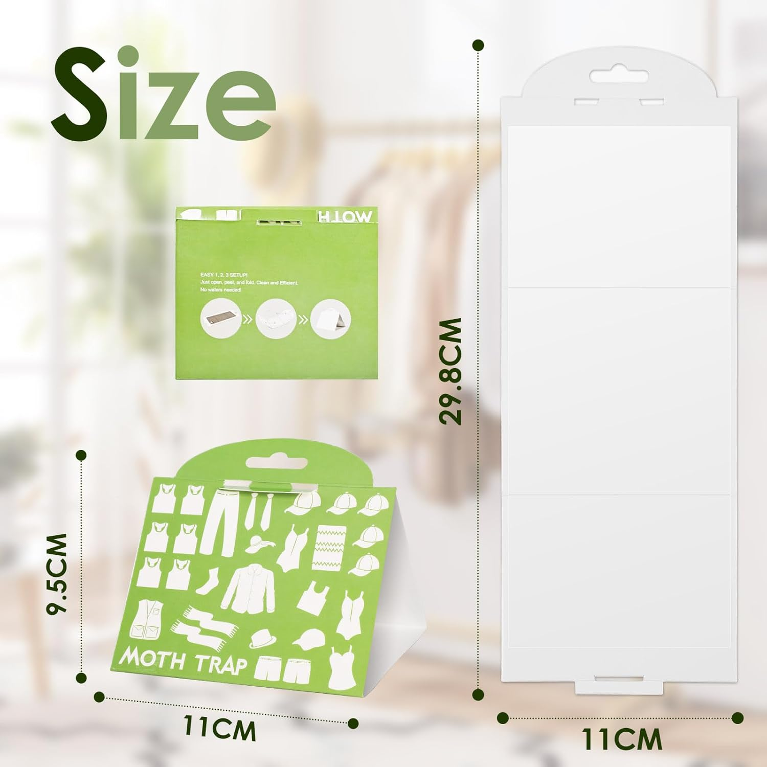 8PCS Clothes Moth Traps, Geeric Pantry Moth Traps Effective Safe | Non-Toxic | Odorless Moth Sticky Glue Trap for Closets Carpe Wardrobe Kitchen Indoor Outdoor - Style 1 image number 2