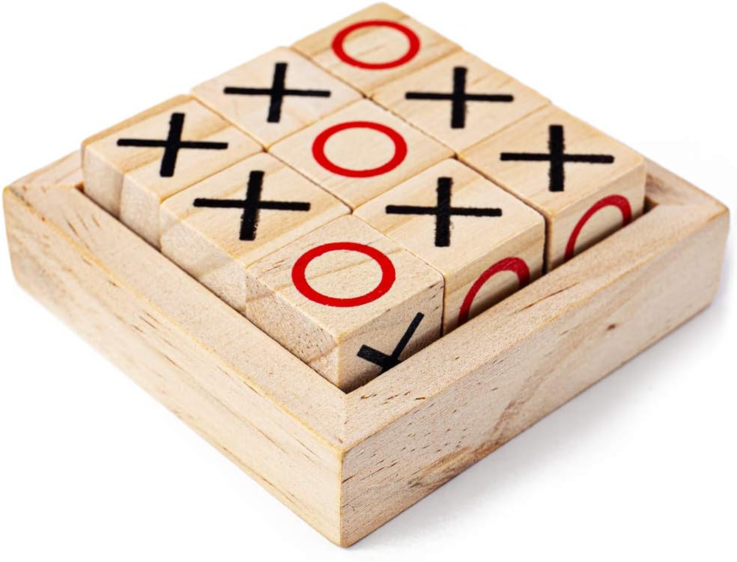 Bigjigs Toys Mini Noughts and Crosses Game - Travel-Friendly Tic Tac Toe Game, Travel Games, Board Games for Families, Kids Games, Pocket Money Toys