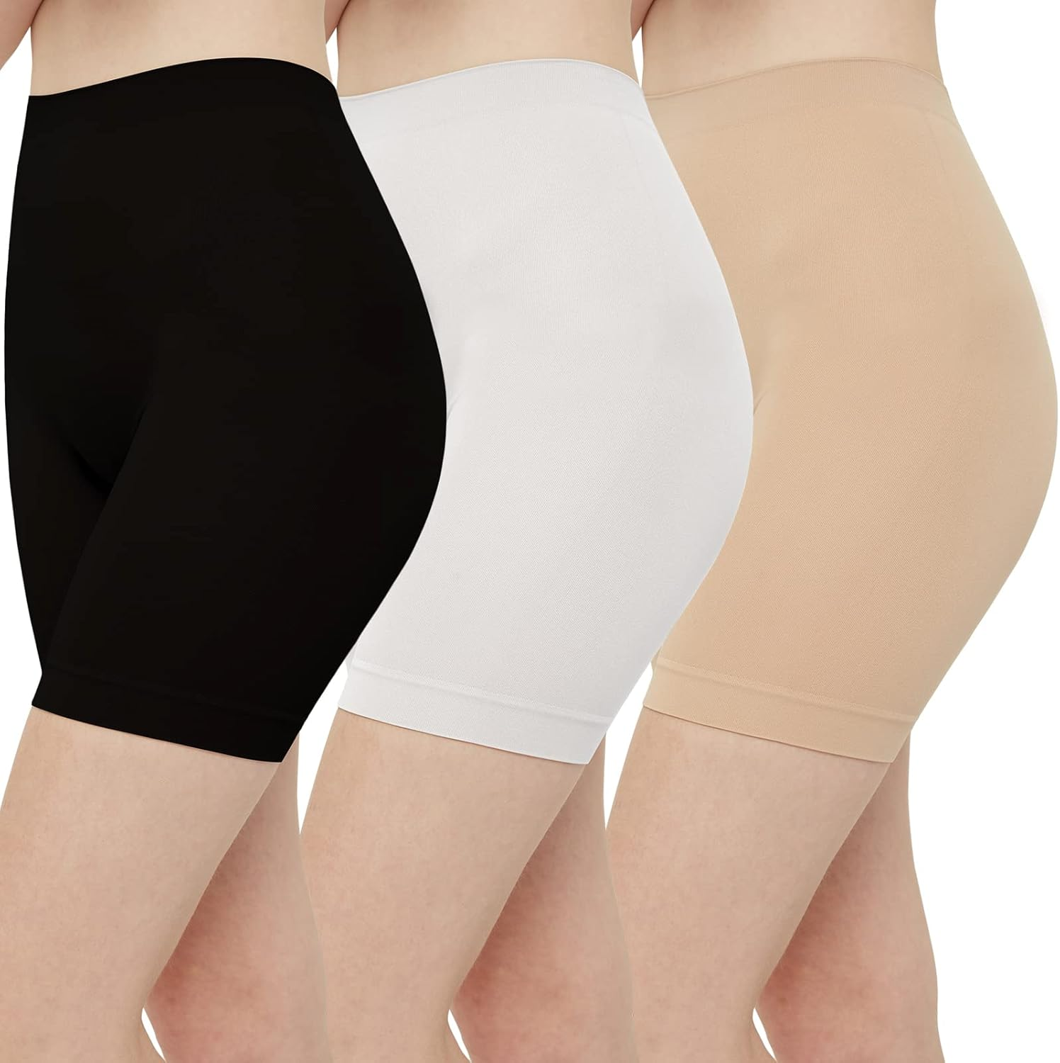 INNERSY Women'S Slip Shorts for under Dresses High Waisted Summer Boy Shorts 3-Pack