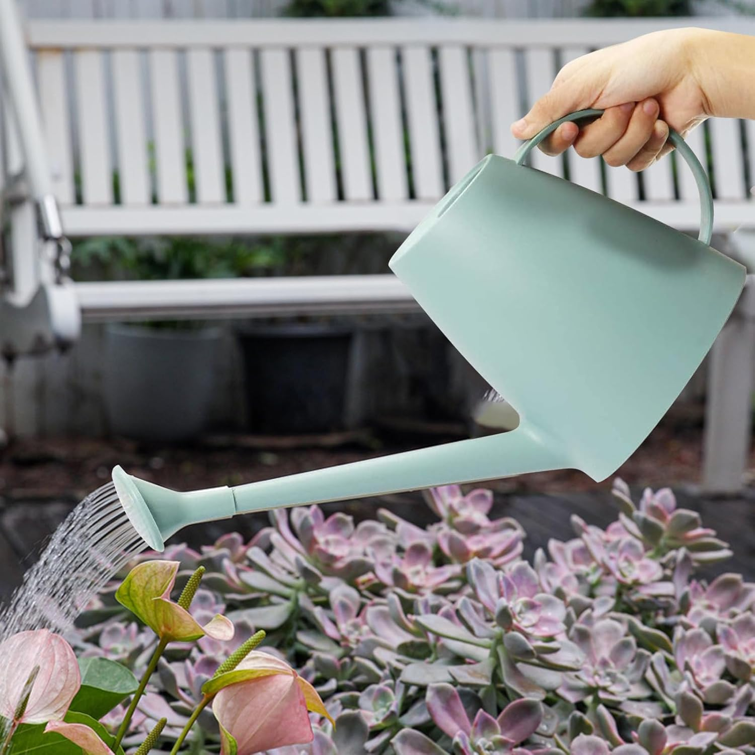 Modern Watering Can with Long Spout for Indoor & Outdoor Plants - Small Water Can for Garden Flowers image number 3