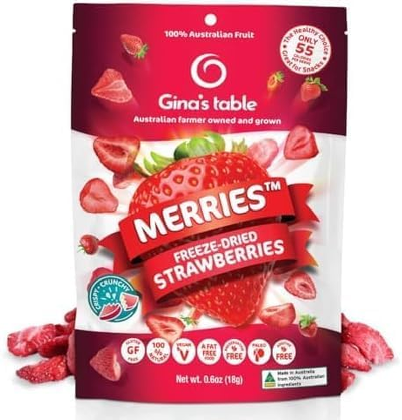 Gina&rsquo;S Table &ndash; Freeze Dried Fruit 18G Low Calorie Snacks for Kids & Adults &ndash; Natural Fruit Snacks &ndash; Freeze Dried Berries (Strawberry) &ndash; 10 Count image number 2